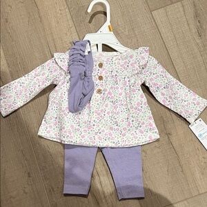 NWT Carter's Purple and White Newborn 4 piece Outfit